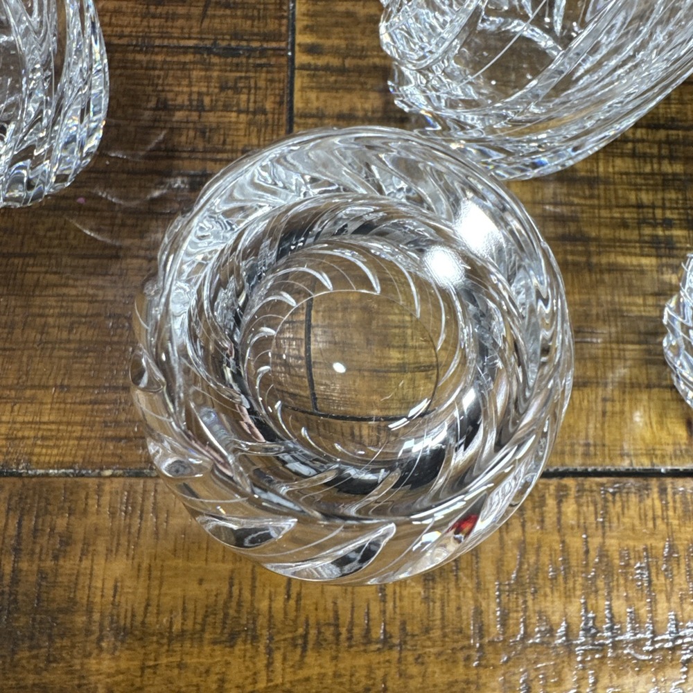 Set of 4 Retired MIKASA Swirl Cut Crystal Double Old Fashioned Glasses Germany - Picture 4 of 7